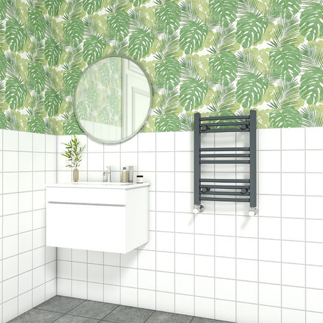 Designer Curved Heated Towel Rail Radiator Bathroom Ladder Warmer Rads 600x400mm Anthracite