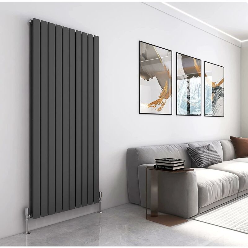 Mcc Direct - 1600 x 680mm Double Designer Flat Panel Central Heating Radiator anthracite