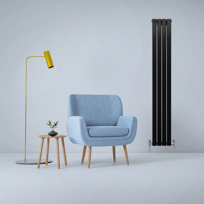 Monster-shop - Designer Flat Panel Radiators Matt Black 1800mm X 280mm