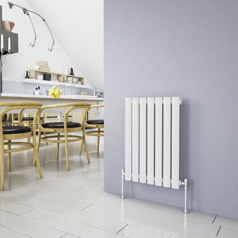 AICA SANITAIRE Designer Oval Column Radiator Horizontal 600 x 413 mm HxW Single White Central Heating Rads