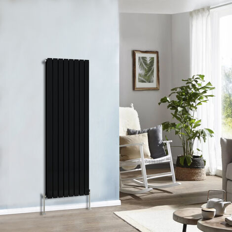 Designer Radiator 1600x544mm Double Flat Panel Vertical Black