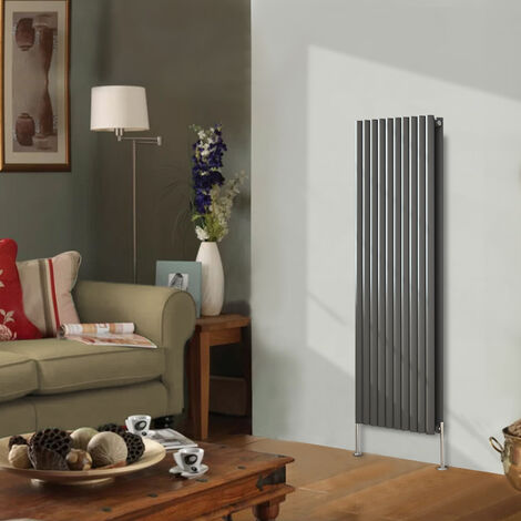 Designer Radiator 1600x590mm Double Oval Column Vertical Anthracite