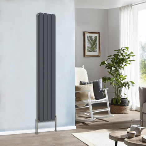 Designer Radiator 1800x272mm Double Flat Panel Vertical Anthracite
