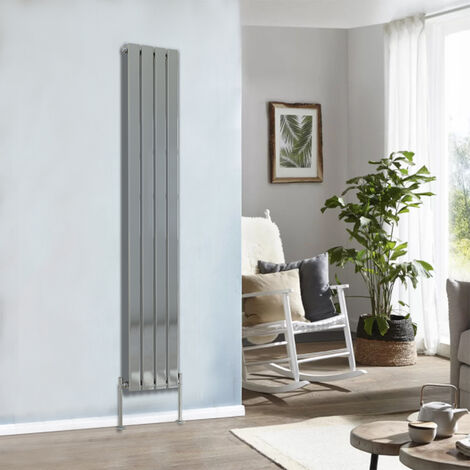 Designer Radiator 1800x272mm Single Flat Panel Vertical Chrome
