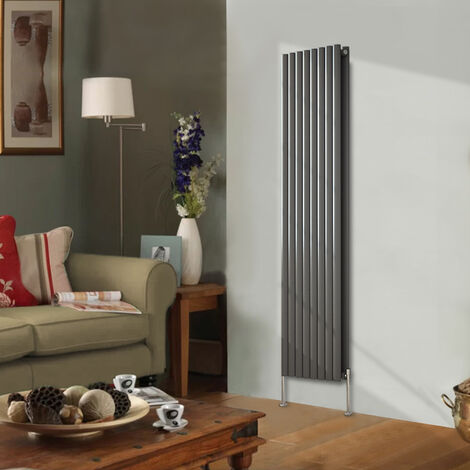 Designer Radiator 1800x472mm Double Oval Column Vertical Anthracite