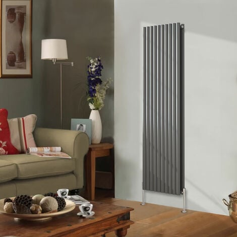 Designer Radiator 1800x590mm Double Oval Column Vertical Anthracite