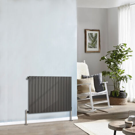 Designer Radiator 600x1020mm Single Flat Panel Horizontal Anthracite
