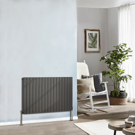 Designer Radiator 600x1156mm Single Flat Panel Horizontal Anthracite