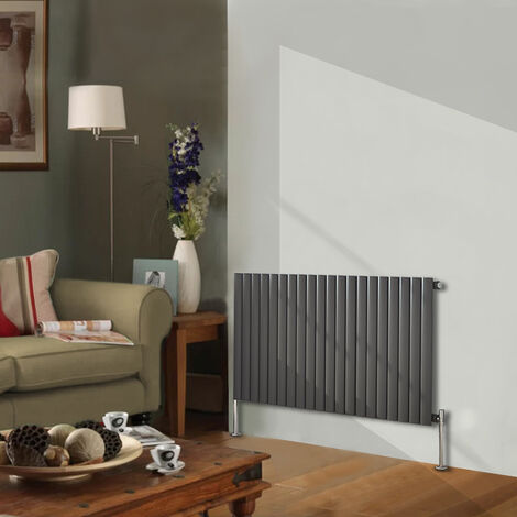 Designer Radiator 600x1180mm Single Oval Column Horizontal Anthracite