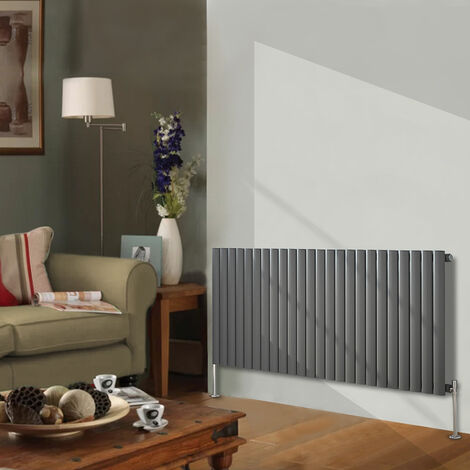 Designer Radiator 600x1416mm Single Oval Column Horizontal Anthracite