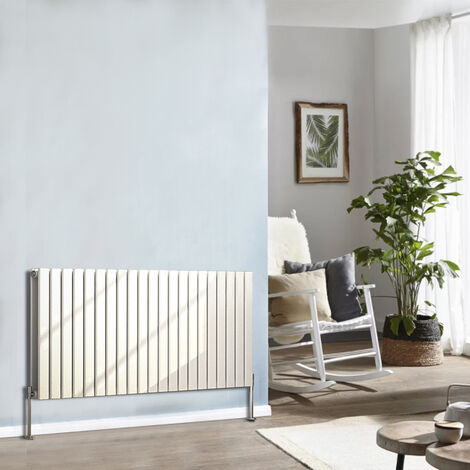 Designer Radiator 600x1428mm Double Flat Panel Horizontal White