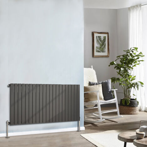 Designer Radiator 600x1428mm Single Flat Panel Horizontal Anthracite