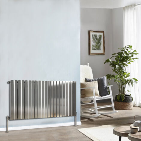Designer Radiator 600x1428mm Single Flat Panel Horizontal Chrome