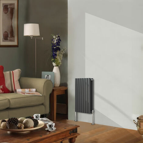 Designer Radiator 600x413mm Double Oval Column Horizontal Anthracite
