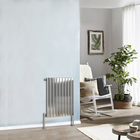 Designer Radiator 600x612mm Single Flat Panel Horizontal Chrome