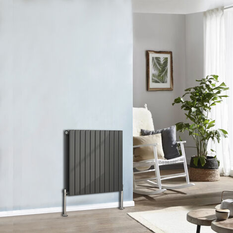 Designer Radiator 600x748mm Double Flat Panel Horizontal Anthracite