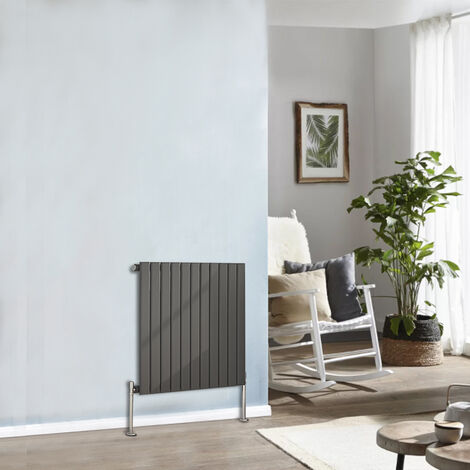 Designer Radiator 600x748mm Single Flat Panel Horizontal Anthracite