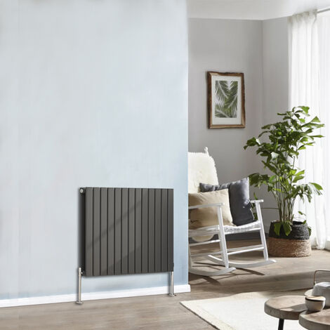 Designer Radiator 600x884mm Double Flat Panel Horizontal Anthracite