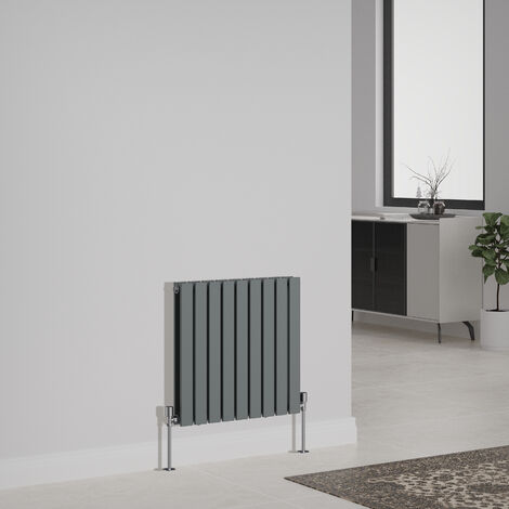 Designer Radiator Flat Panel Central Heating Rads Horizontal Double 600x612mm Anthracite