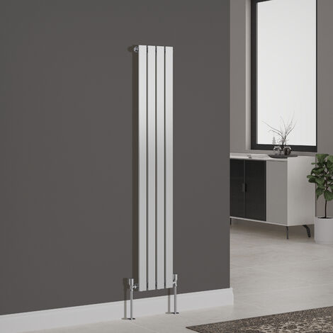 Designer Radiator Flat Panel Central Heating Rads Vertical Single 1600x272mm Chrome