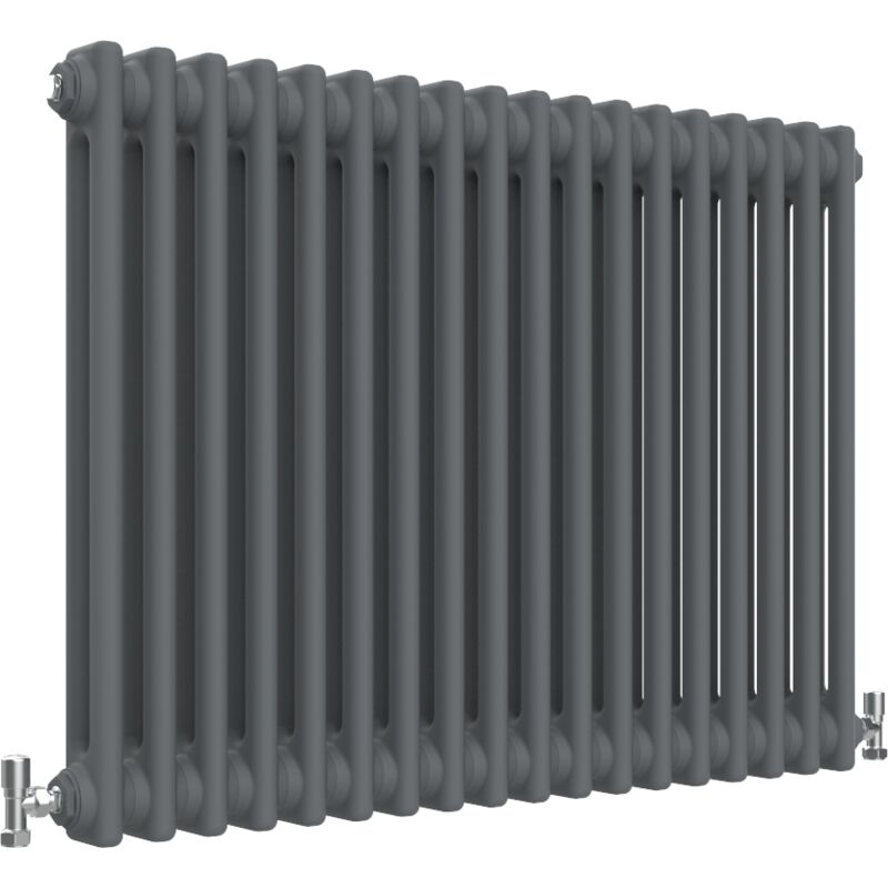 Traditional Radiator Central Heating Rads Cast Iron Style 2 Column Horizontal 600x830mm Anthracite