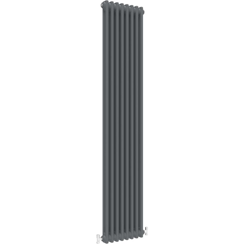 Traditional Radiator Central Heating Rads Cast Iron Style 2 Column Vertical 1800x380mm Anthracite