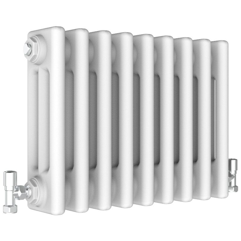 Traditional Radiator Central Heating Rads Cast Iron Style 3 Column Horizontal 300x425mm White