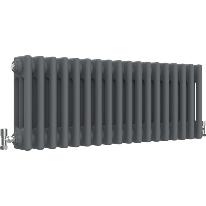 Traditional Radiator Central Heating Rads Cast Iron Style 3 Column Horizontal 300x830mm Anthracite