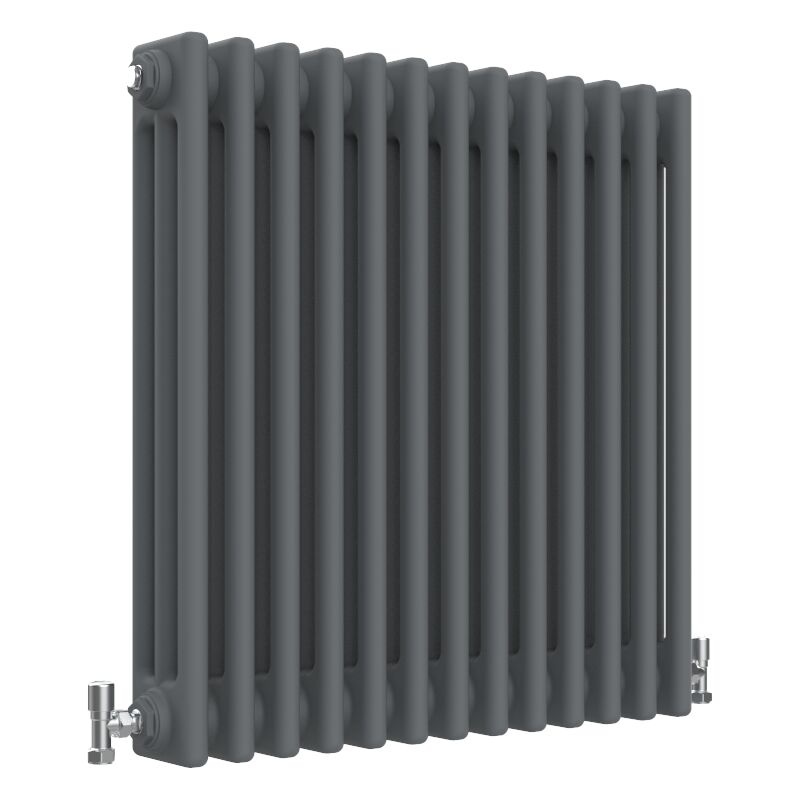 Traditional Radiator Central Heating Rads Cast Iron Style 3 Column Horizontal 600x605mm Anthracite