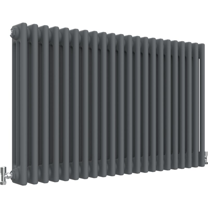Traditional Radiator Central Heating Rads Cast Iron Style 3 Column Horizontal 600x1010mm Anthracite