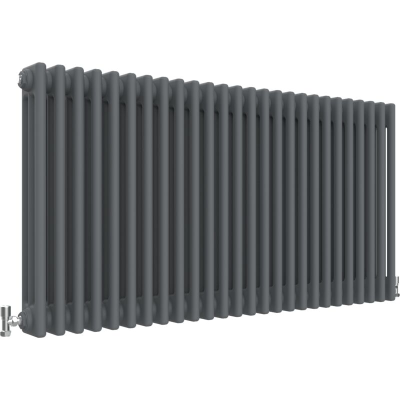 Traditional Radiator Central Heating Rads Cast Iron Style 3 Column Horizontal 600x1190mm Anthracite