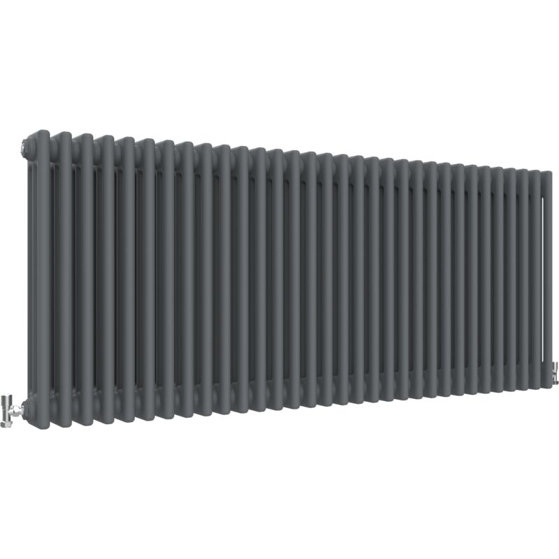 Traditional Radiator Central Heating Rads Cast Iron Style 3 Column Horizontal 600x1460mm Anthracite