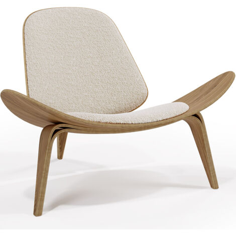 Designer-Sessel - Skandinavischer Sessel - Stoffbezug - Lucy Weiß