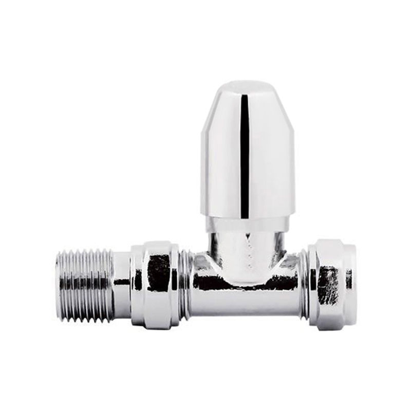 Warmehaus - Designer Straight 1 x 15mm Chrome Radiator and Towel Rail Manual Valve