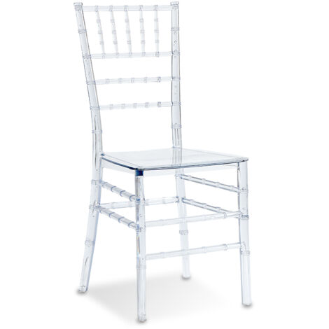 Designetsamaison – Chaise transparente polycarbonate haute résistance – Hauteur 87 cm – Assise 44 cm – Design moderne Napoléon