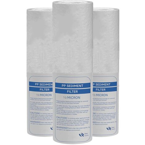 Desineo – Lot de 3 cartouches anti-sédiment 10 microns – Filtration précise pour porte filtre 9-3/4 - 10 pouces – Durabilité 6 mois
