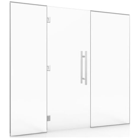 Desineo – Paroi de douche en verre sécurit 8mm – Dimensions 180 x 190 cm – Porte avec charnières – Profils en U en aluminium brossé inclus - BAIN 180 X