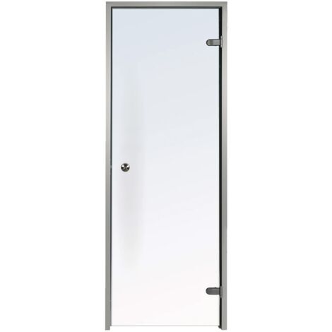 Desineo – Porte de douche transparente 60 x 190 cm – Verre trempé 8mm – Cadre aluminium – Installation réversible – Normes de sécurité hammam