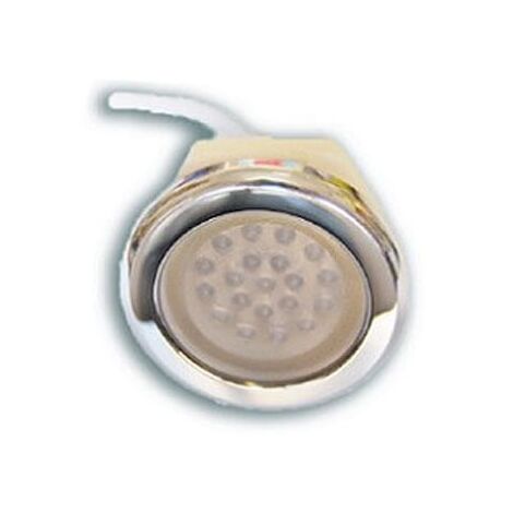 Desineo – Spot encastrable étanche IP68 2W – Éclairage blanc 18 LED – Design chrome pour salle de bain et hammam – Diamètre d'encastrement 7 cm