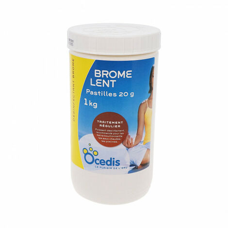 Désinfectant 1kg Brome Lent - pastilles 20g