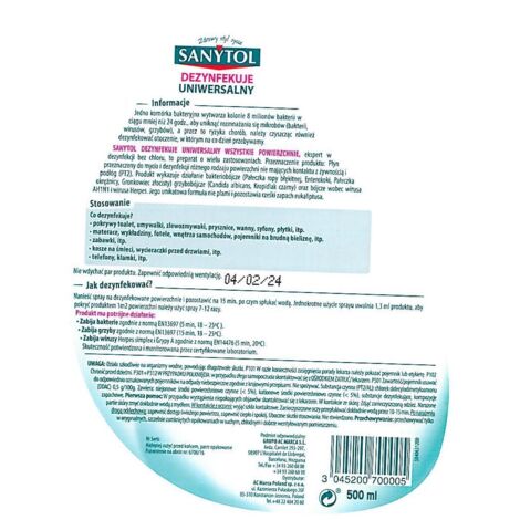 Désinfectant multi-usages Eucalyptus vaporisateur 500ml - SANYTOL - 96631200