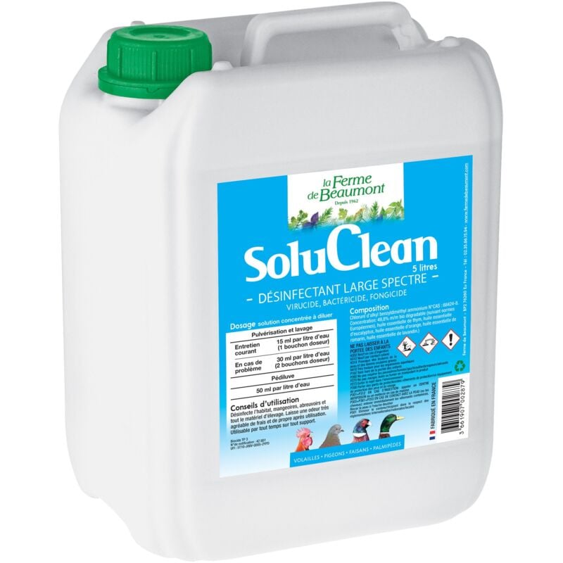 Ferme De Beaumont - SoluClean 5 litres Désinfectant surpuissant à base de plantes