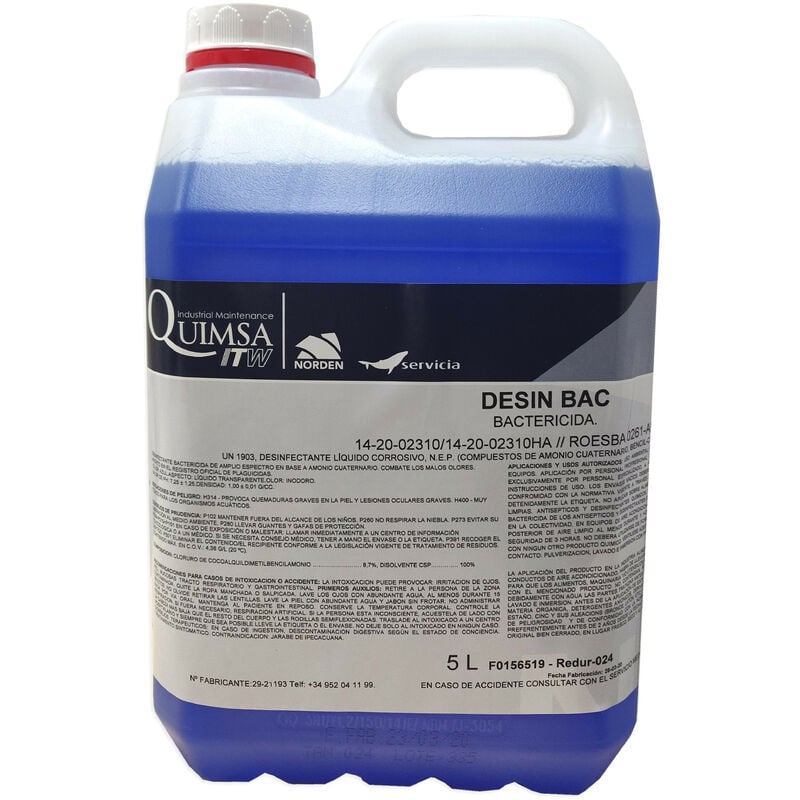 

Desinfectante Virucida Desin Bac 5 Lt