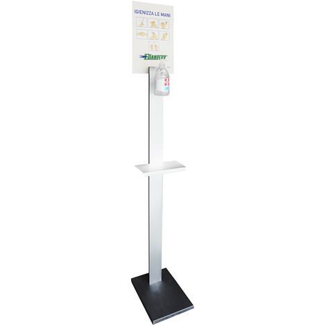 Desinfektionsgelhaltersäule mit Aluminiumregal für Handschuhe