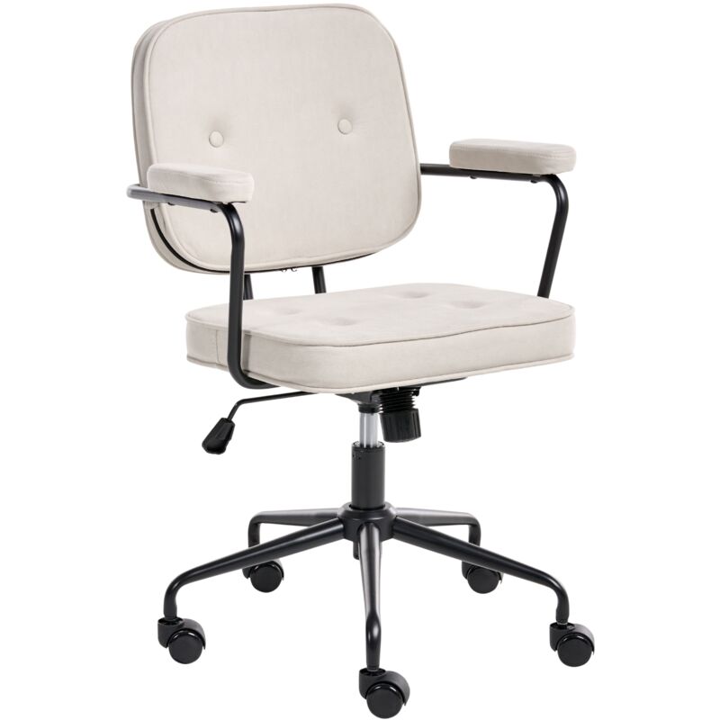 Beliani Desk Chair Pawnee Velvet Light Beige