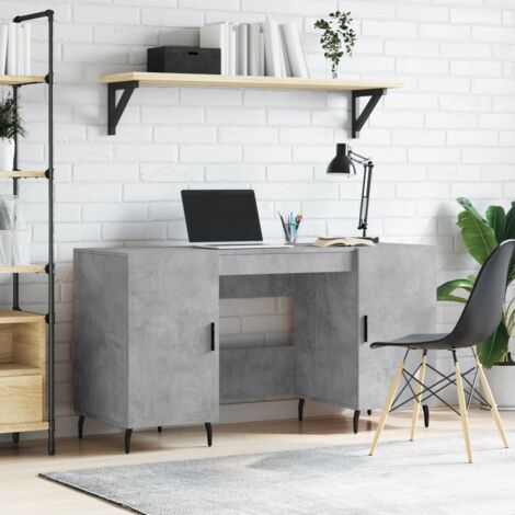 Desk Concrete Grey 140x50x75 cm Engineered Wood vidaXL