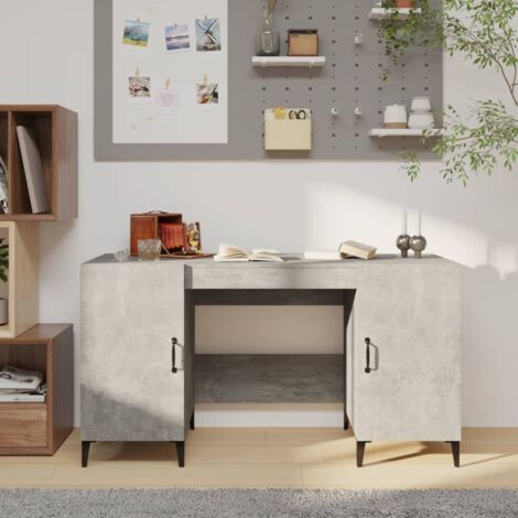 Desk Concrete Grey 140x50x75 cm Engineered Wood vidaXL