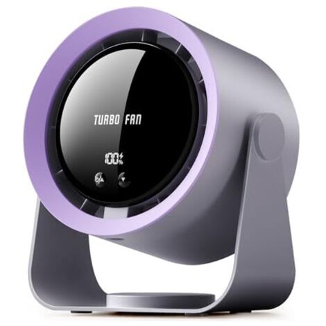 Desk Fan, USB Desktop Fan with LED Display & Long Battery Life, 100 Speeds, 90° Adjustable Head Tilt, 3-in-1 Powerful Table Fan for Bedroom, Kitchen, Office, Home,Camping (Dark Gray)           [Energy