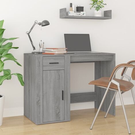 Desk Grey Sonoma 100x49x75 cm Engineered Wood vidaXL