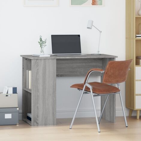 Desk Grey Sonoma 100x55x75 cm Engineered Wood vidaXL